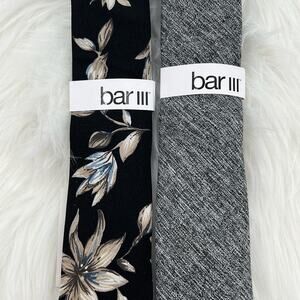 Bar III Set of 2 Men's Ties - Gray/Floral - One Size - New with tags